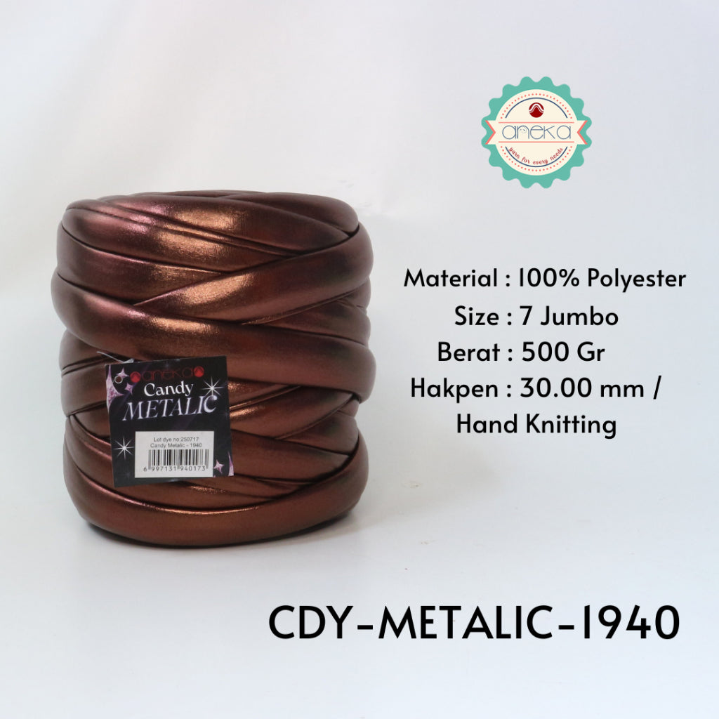 KATALOG - Benang Rajut Candy Metalik / Chunky Metalic Yarn Crochet Knitting Yarn