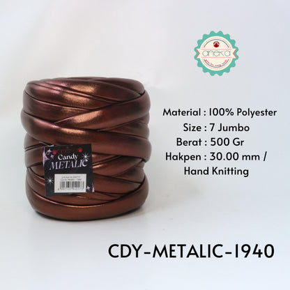 KATALOG - Benang Rajut Candy Metalik / Chunky Metalic Yarn Crochet Knitting Yarn