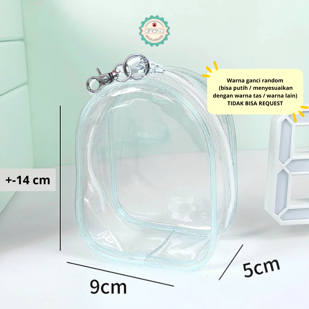 KATALOG - Pouch Transparent PVC with Hook / Tas Boneka Bening Transparant Serbaguna
