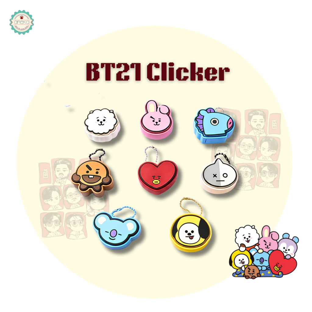 3D PRINT - BTS Fidget Clicker Karakter / Gantungan Kunci Arirang / Special Edition Character BT21 / Keychain / Photo Card Holder /
