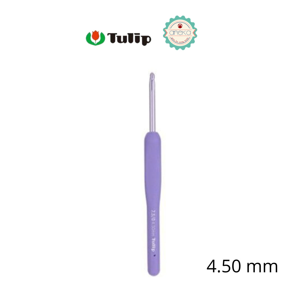 TULIP - [PCS] Alat Rajut Hakpen Etimo Murasaki /  Lavender Crochet Hook with Cushion Grip