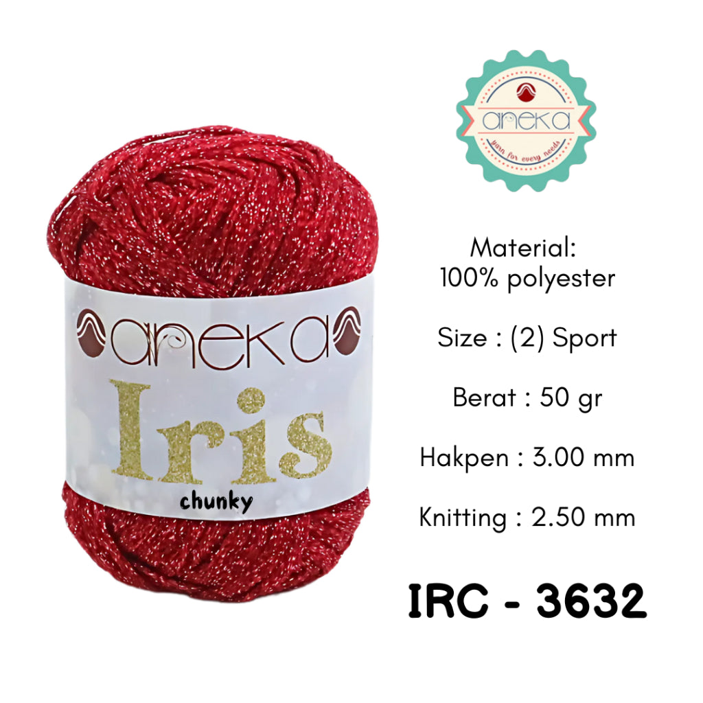 KATALOG - Benang Rajut Iris Chunky / Glitter Yarn Crochet Knitting