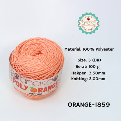 KATALOG - Benang Rajut Poly Orange / PolyThick / Polyester Crochet Knitting Yarn