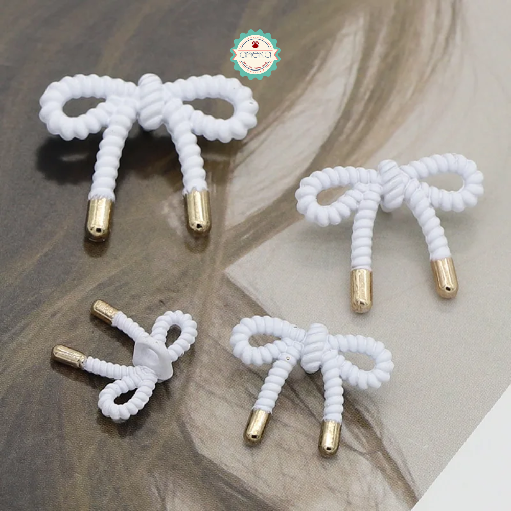 ANEKA - [5PCS] Kancing Baju Bentuk Pita / Ribbon Bow Button Sewing for Clothes
