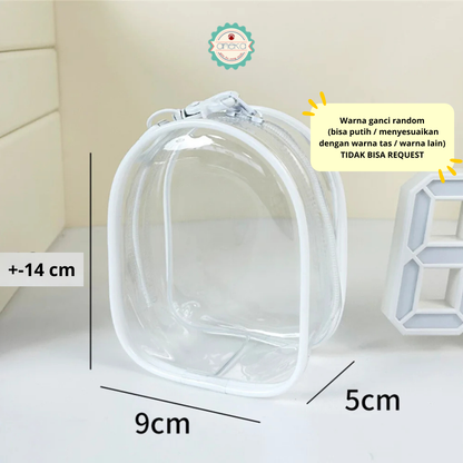 KATALOG - Pouch Transparent PVC with Hook / Tas Boneka Bening Transparant Serbaguna