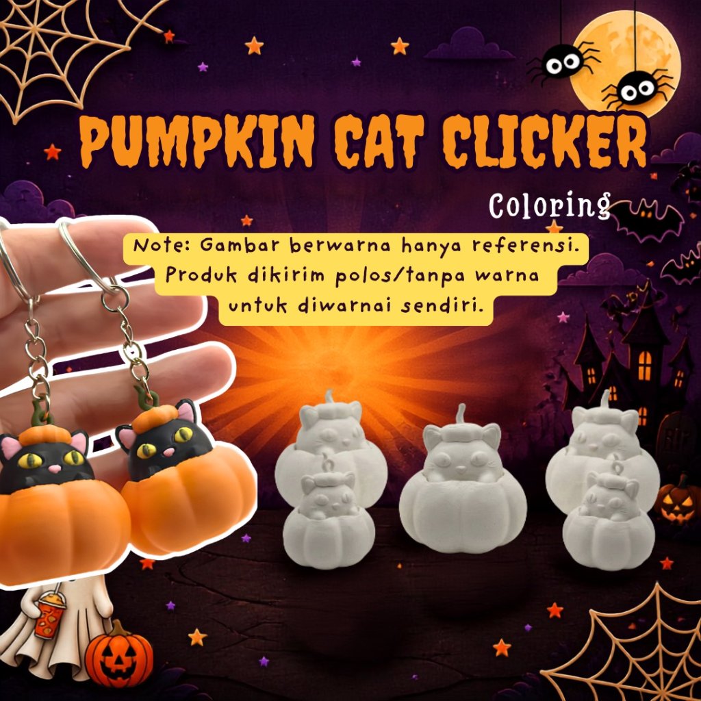 KATALOG - 3D Print Halloween Fidget Clicker Special Edition / Gantungan Kunci Penghilang Stress Lucu