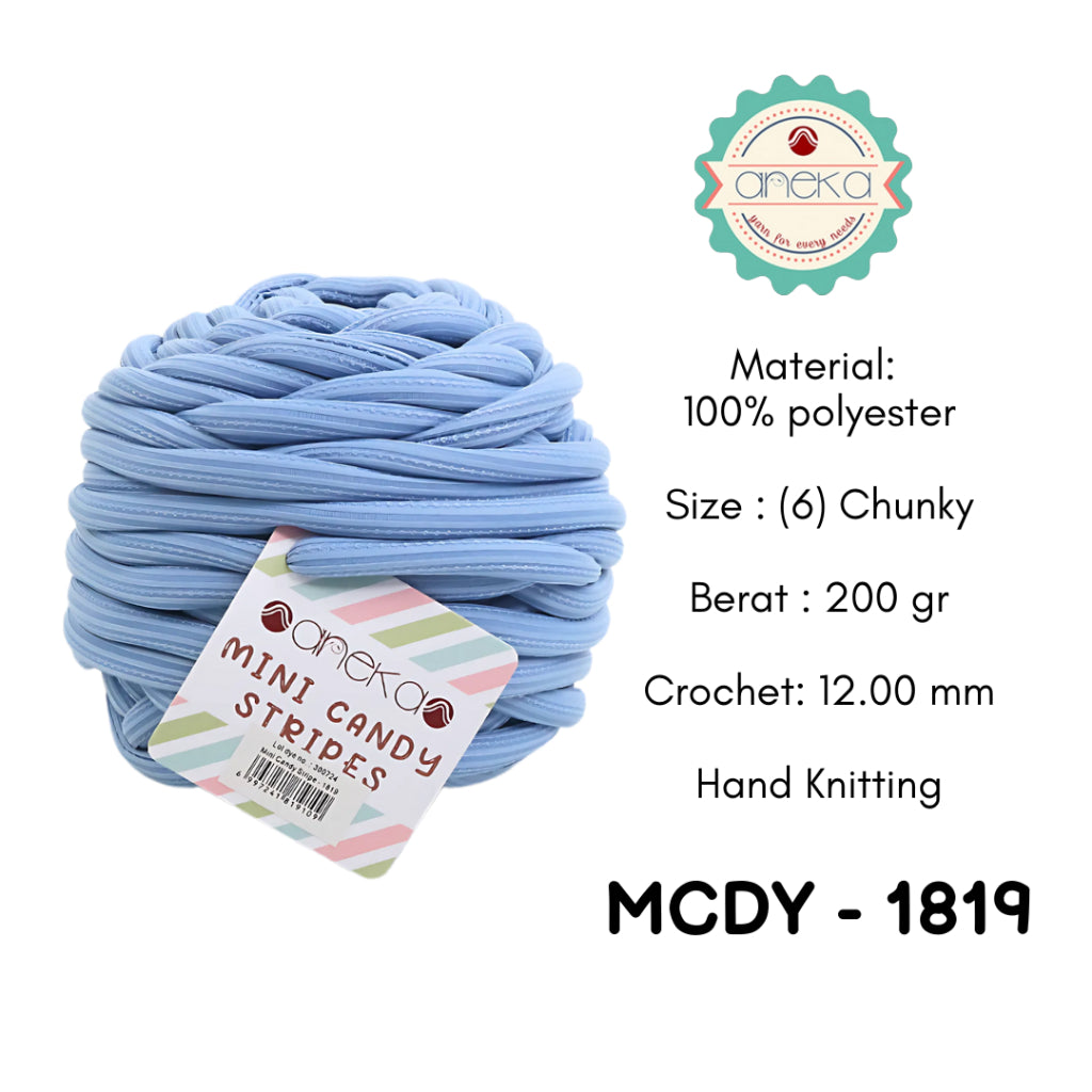 KATALOG - Benang Rajut Mini Candy Stripes / Chunky Crochet Knitting Yarn