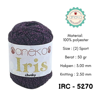 KATALOG - Benang Rajut Iris Chunky / Glitter Yarn Crochet Knitting