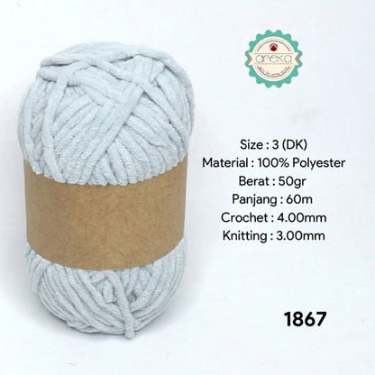 KATALOG - [GRADE B] Benang Rajut Mini Chenille / Crochet Knitting Yarn