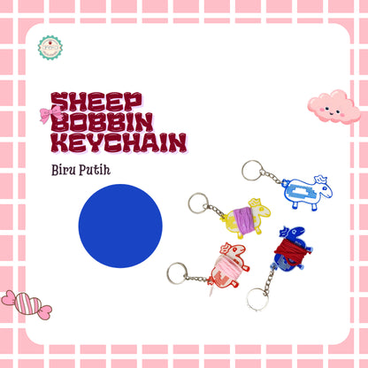 ANEKA - [PRE-ORDER] 3D Print Gantungan Kunci Alat Penggulung Benang Bentuk Domba / Sheep Bobbin Card Keychain