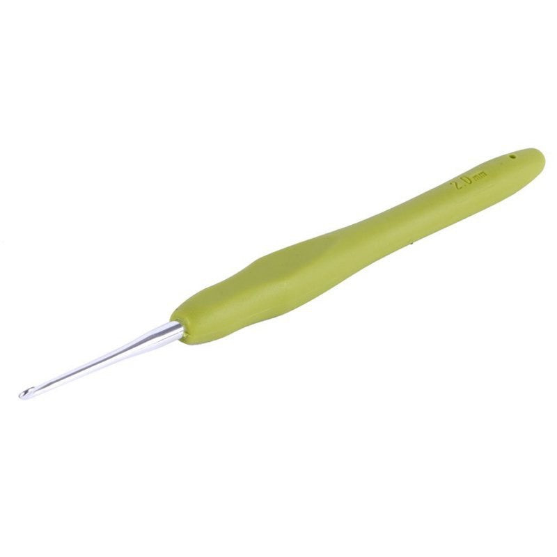 KATALOG - Hakpen (Alat/Jarum Rajut) Gagang Karet / Silicone Handle Alumunium Crochet Hooks - PCS