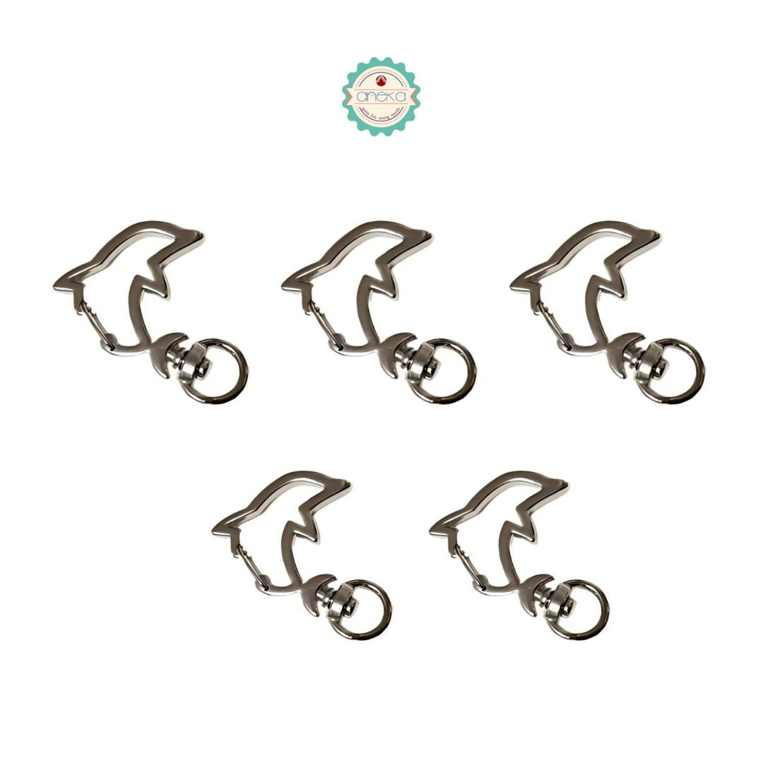 ANK - [5PCS] Kait Lumba-Lumba / Gantungan Kunci / Hook Dolphin Keychain Swivel Clasp