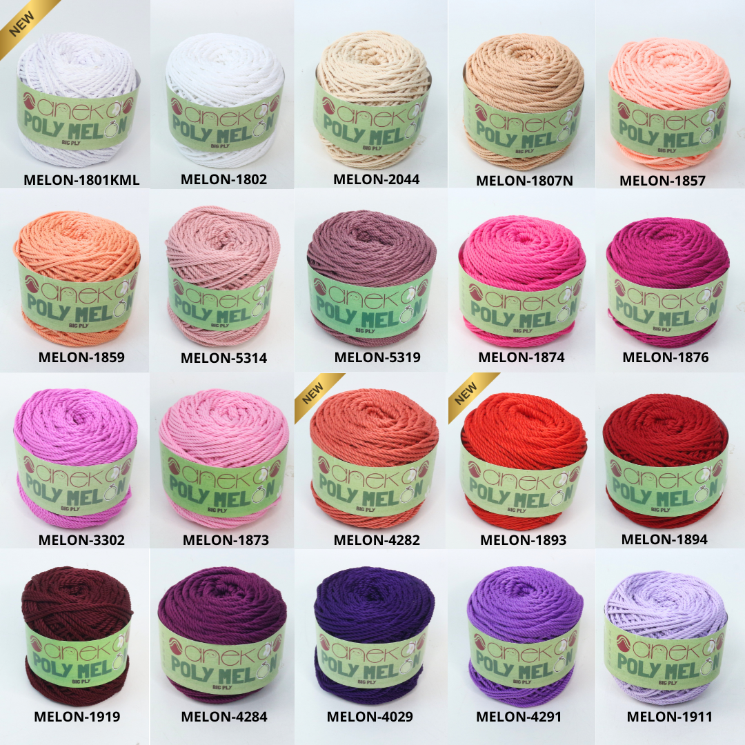 KATALOG - Benang Rajut Poly Melon Big Ply /  Polyester Crochet Knitting Yarn