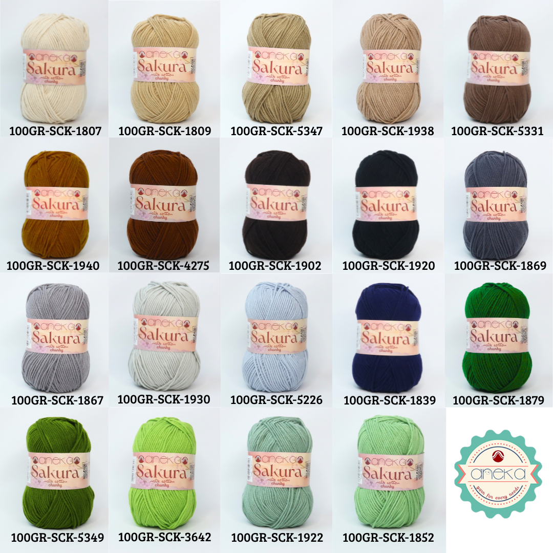 KATALOG - Benang Rajut Sakura Chunky 5 Ply 100gr / Crochet Knitting Yarn