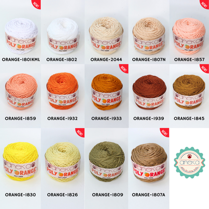 KATALOG - Benang Rajut Poly Orange / PolyThick / Polyester Crochet Knitting Yarn