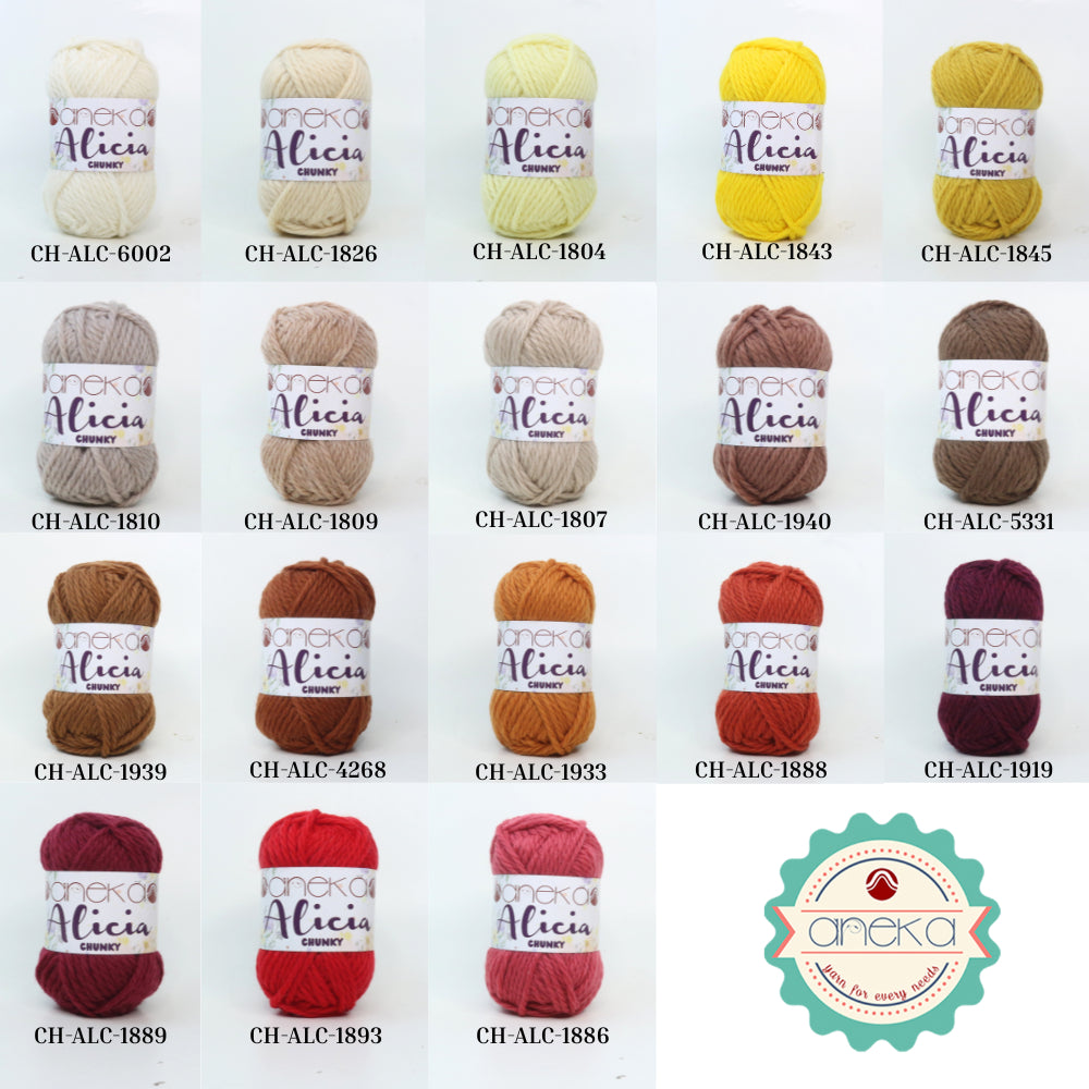 KATALOG - Benang Rajut Alicia Chunky / Wool / Wol Crochet Knitting Yarn
