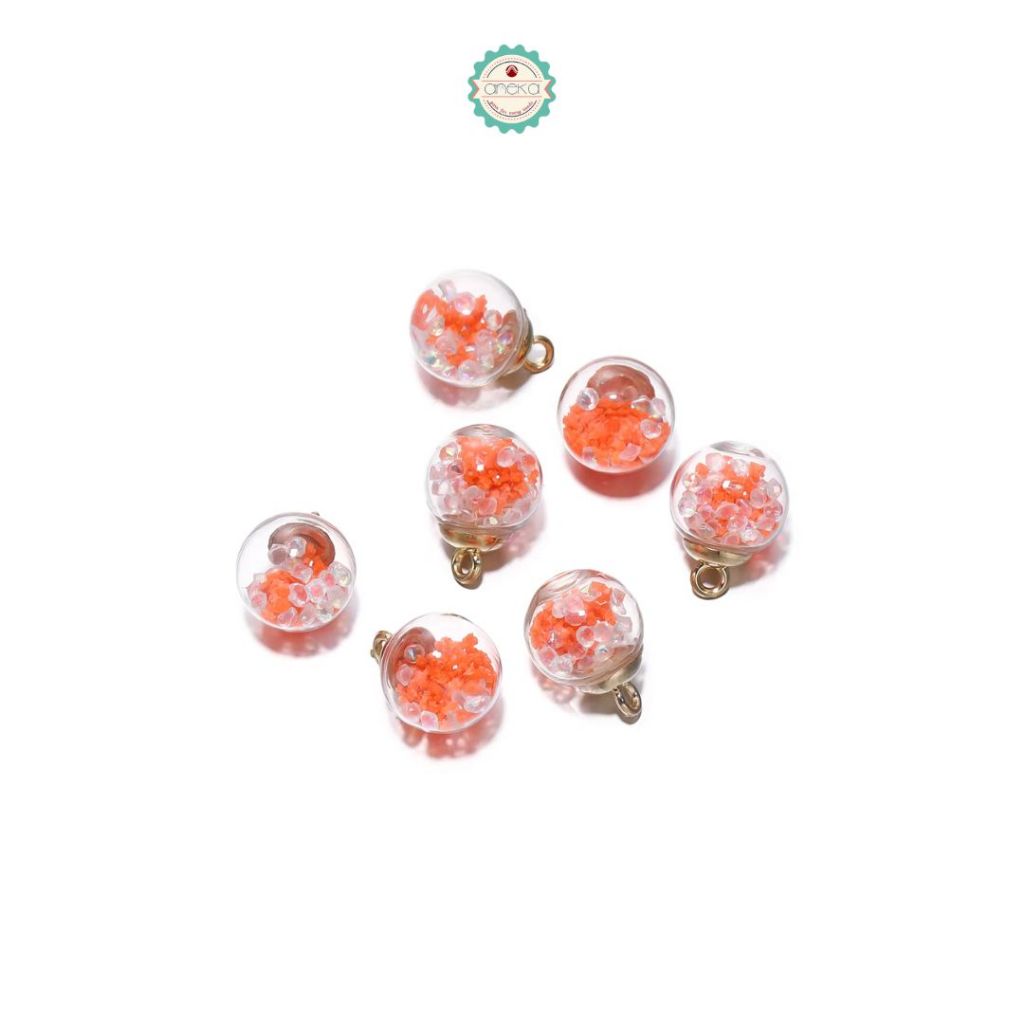 ANEKA - [5PCS] Charm Bola Kristal / Liontin / Pendant /  Luminous Transparent Glass Ball DIY Accesories