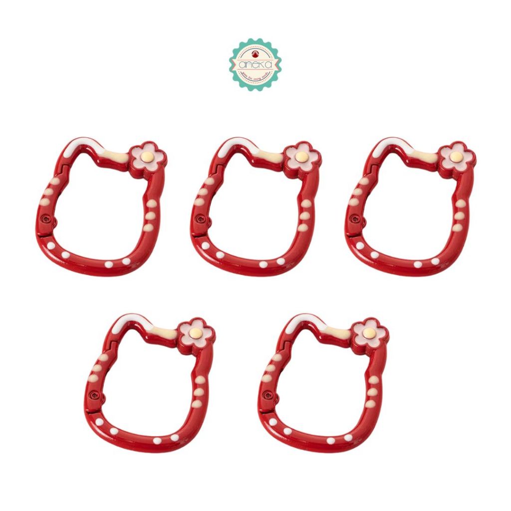 ANEKA - [5PCS] Kait Carabiner Hello Kitty Warna / Keychain Hook Premium