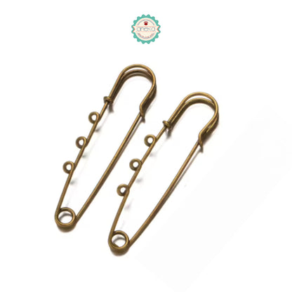 KATALOG - [5PCS] Peniti Kait Warna / Metal Large Safety Pin Brooch Blank Base / Holes Fasteners for DIY Craft Jewelry Making Supplies