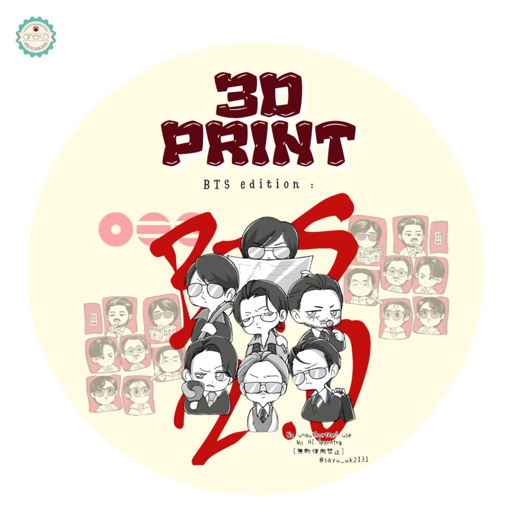 3D PRINT - BTS Fidget Clicker Karakter / Gantungan Kunci Arirang / Special Edition Character BT21 / Keychain / Photo Card Holder /