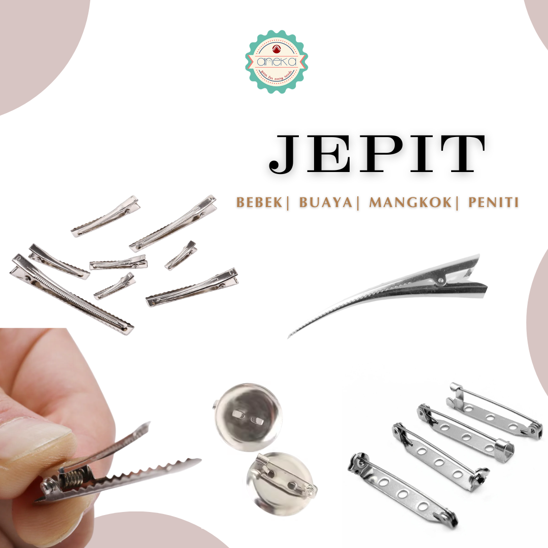 KATALOG - [10PCS] Peniti / Bros Mangkok / Jepit Buaya / Jepit Bebek Ukuran Kecil dan Besar