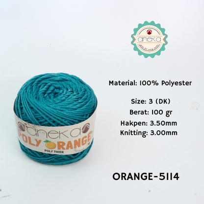 KATALOG - Benang Rajut Poly Orange / PolyThick / Polyester Crochet Knitting Yarn