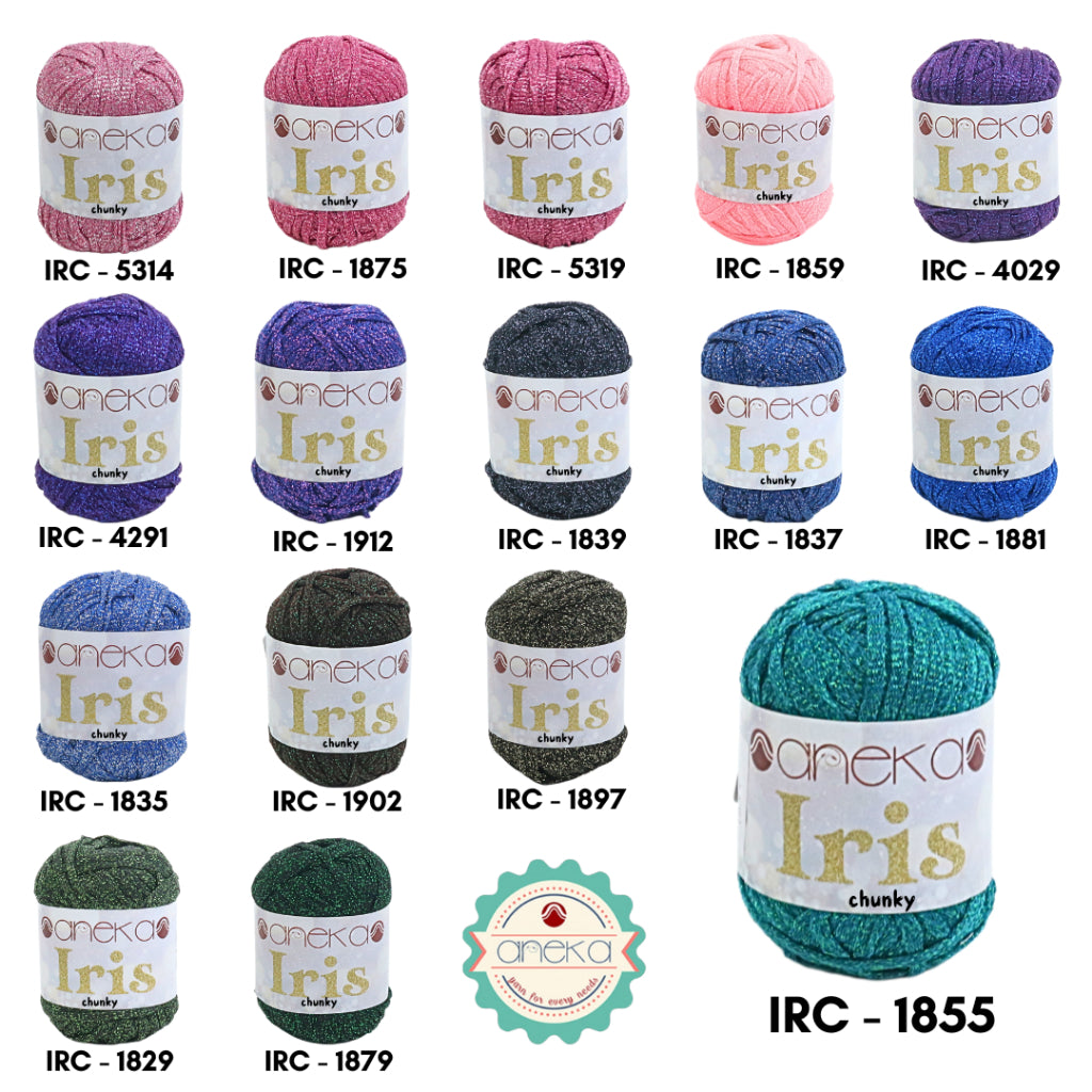 KATALOG - Benang Rajut Iris Chunky / Glitter Yarn Crochet Knitting