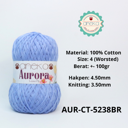 KATALOG - Benang Rajut Knitting Aurora Katun / Single Color Loose Ply Crochet Yarn
