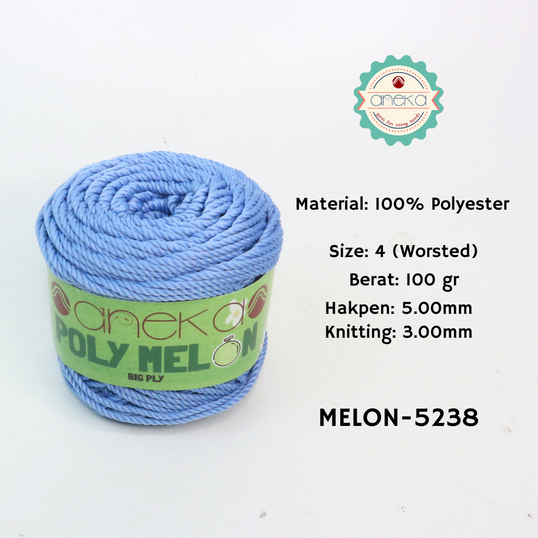 KATALOG - Benang Rajut Poly Melon Big Ply /  Polyester Crochet Knitting Yarn