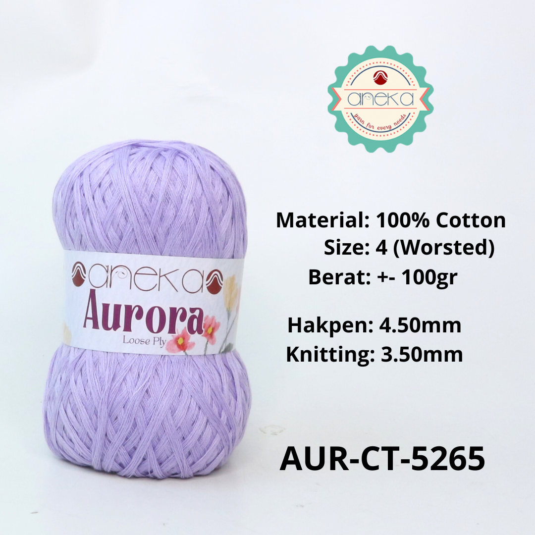 KATALOG - Benang Rajut Knitting Aurora Katun / Single Color Loose Ply Crochet Yarn