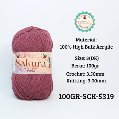 KATALOG - Benang Rajut Sakura Chunky 5 Ply 100gr / Crochet Knitting Yarn