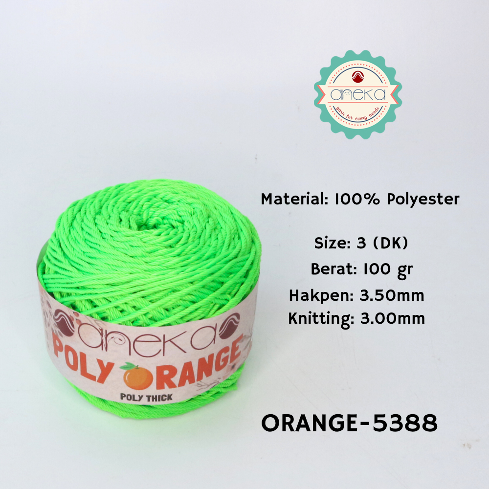 KATALOG - Benang Rajut Poly Orange / PolyThick / Polyester Crochet Knitting Yarn