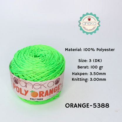 KATALOG - Benang Rajut Poly Orange / PolyThick / Polyester Crochet Knitting Yarn