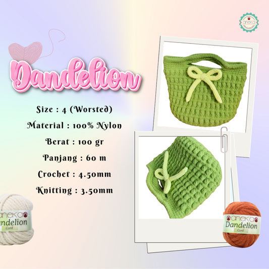KATALOG - Benang Rajut Dandelion Cord / Crochet Knitting Cord Yarn