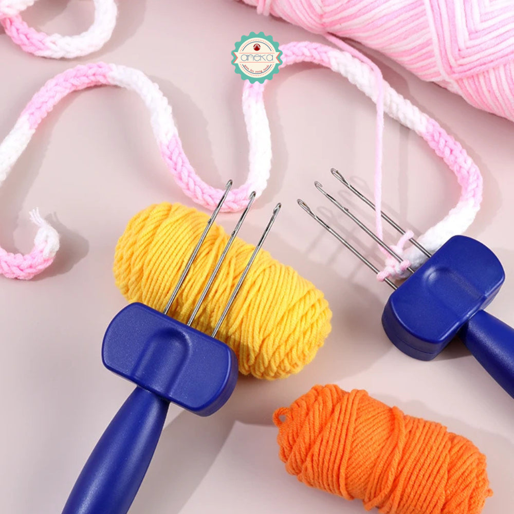 ANEKA - Latch Hook / I-Cord Knitting Tool / Latch Needle Crocheting Tool for Binding / Portable Cord Knitting