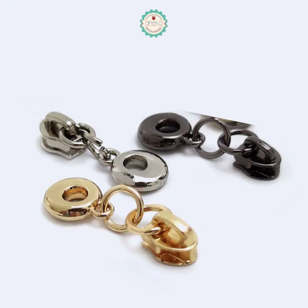 ANK - [2PCS] Kepala Ritsleting Bulat Kecil / Aksesoris Tas / Bag Accessories O Rings Sliders For Nylon Zippers