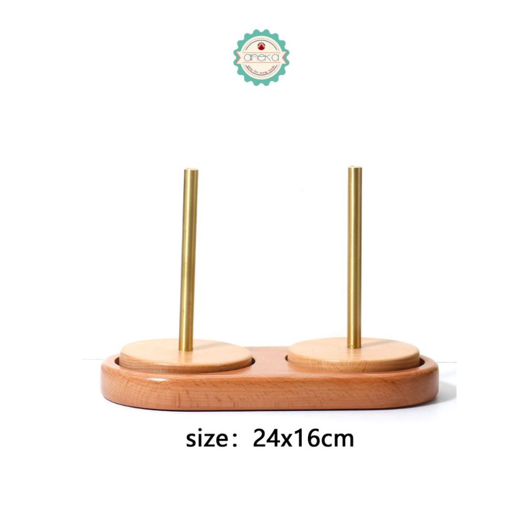 ANEKA - Yarn Holder Wooden Spinning Knitting Tools / Crochet Accessories Stand Sewing Thread Spool Wool Ball Winder Rotation