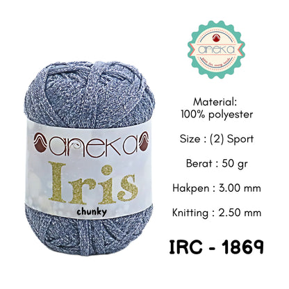 KATALOG - Benang Rajut Iris Chunky / Glitter Yarn Crochet Knitting