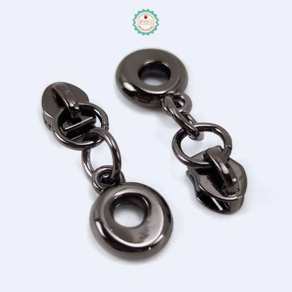 ANK - [2PCS] Kepala Ritsleting Bulat Kecil / Aksesoris Tas / Bag Accessories O Rings Sliders For Nylon Zippers