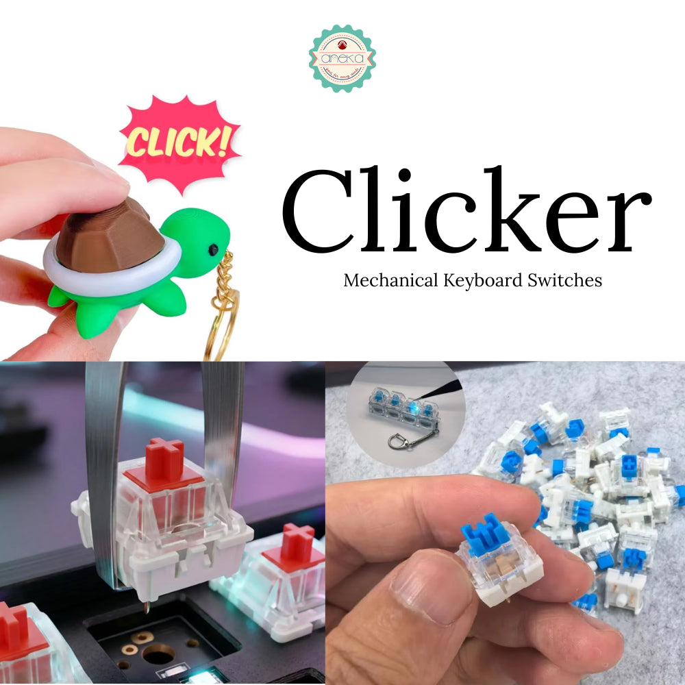 ANEKA - [100 PCS] Clicker Fidget / Mechanical Keyboard Switches DIY / Kliker / Dustproof Shaft Keycap Replacement Parts Gaming Typing