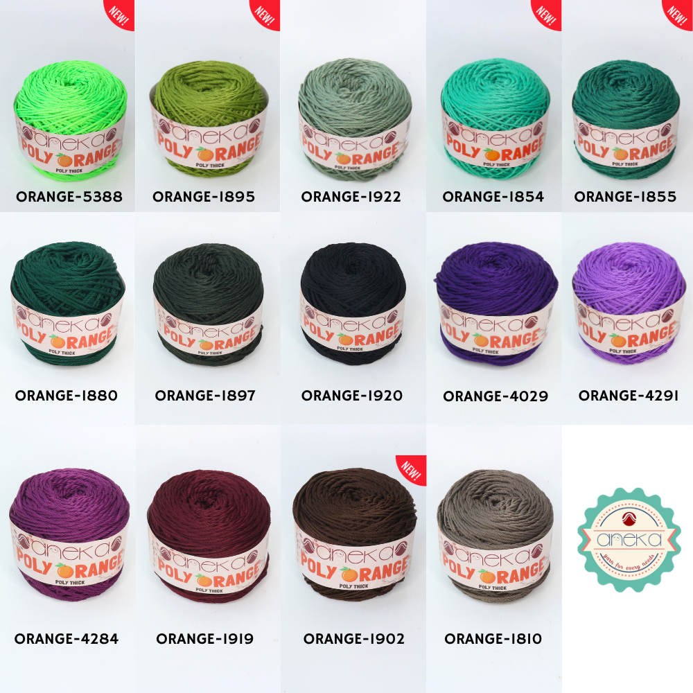 KATALOG - Benang Rajut Poly Orange / PolyThick / Polyester Crochet Knitting Yarn