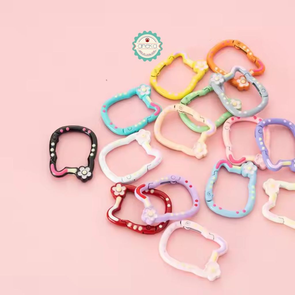 ANEKA - [5PCS] Kait Carabiner Hello Kitty Warna / Keychain Hook Premium