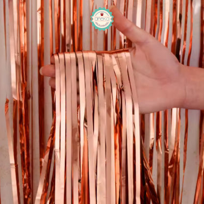 KATALOG - Tirai Metalik Foil Fringe Curtain / Party Backdrop / Background Rumbai Ulang Tahun