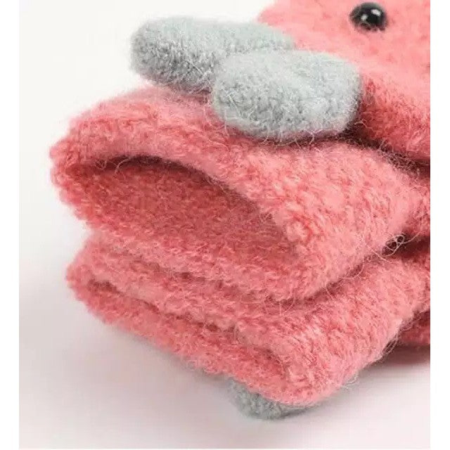 Children's Winter Rabbit Gloves / Fingerless Rabbit Wool Winter Gloves
