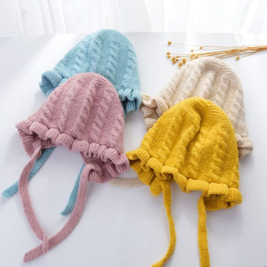 Knitted Hat / Baby Bonnet / Colored Lace Girls