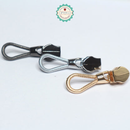 ANEKA - [2PCS] Kepala Resleting Hitam / Silver / Emas
