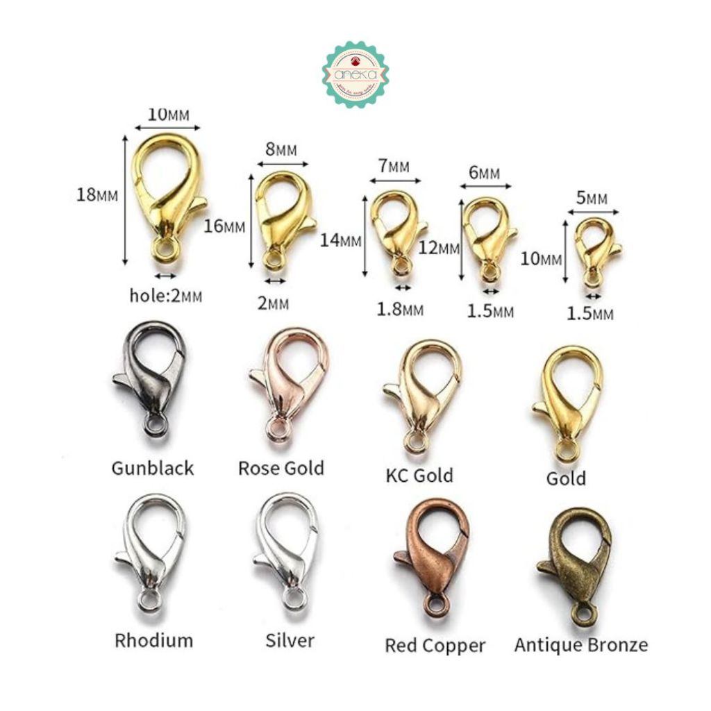 ANEKA - [12PCS] Kokot Udang / Pengkait strap masker/ mini lobster hook / Metal Clasp Connector / DIY Jewelry