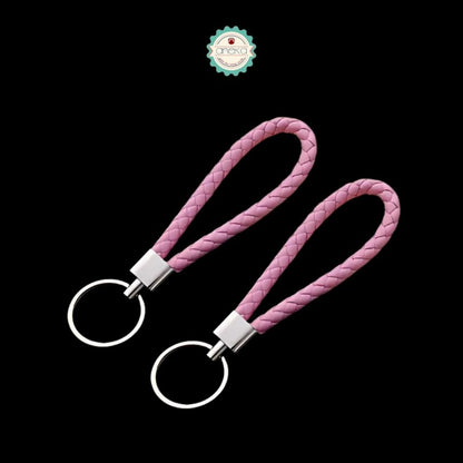 ANEKA - [2PCS] Gantungan Kunci HP Anyaman Kulit PU / Leather Braided Woven Rope Keychain DIY Bag Pendant Premium