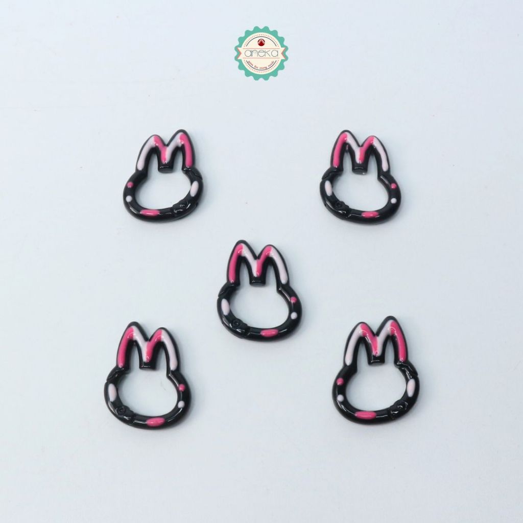 ANEKA - [5PCS] Kait Carabiner Bentuk Kelinci Polkadot / Keychain Rabbit Colorfull