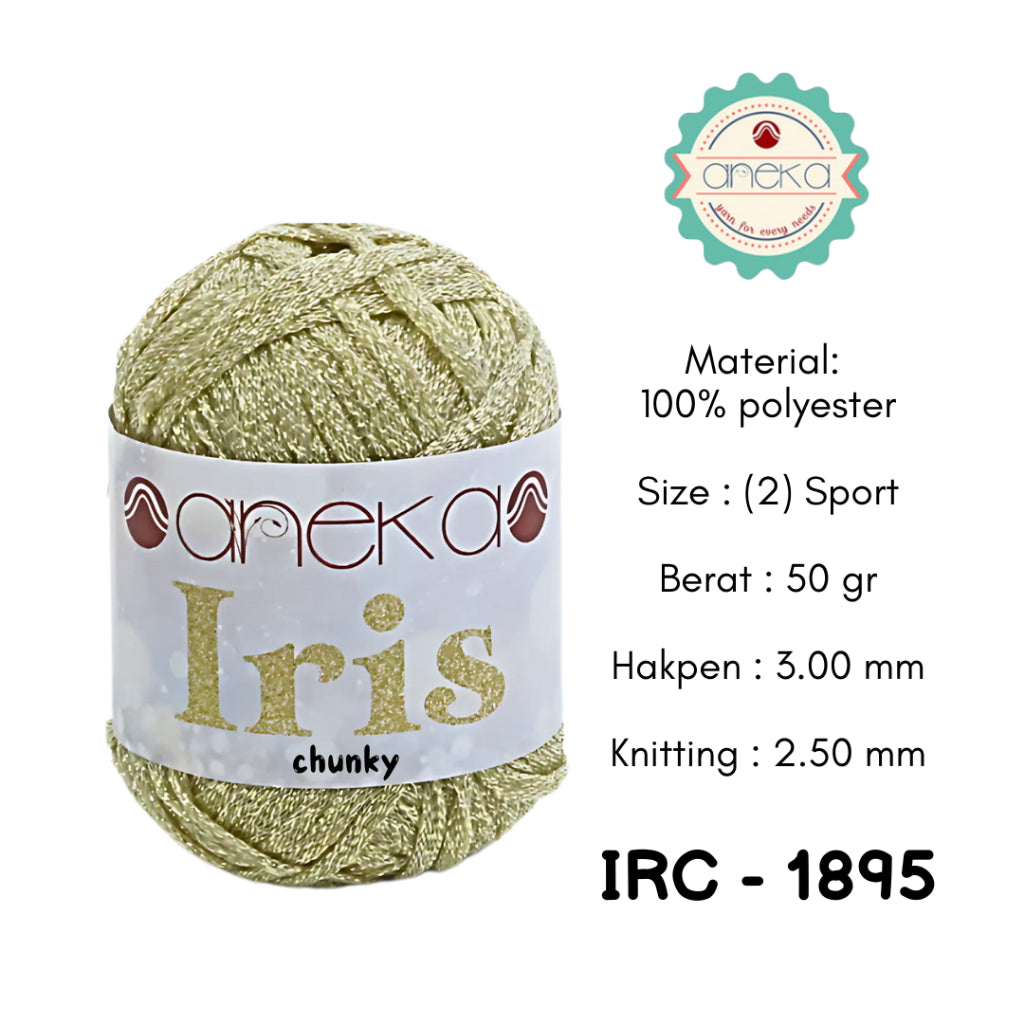 KATALOG - Benang Rajut Iris Chunky / Glitter Yarn Crochet Knitting